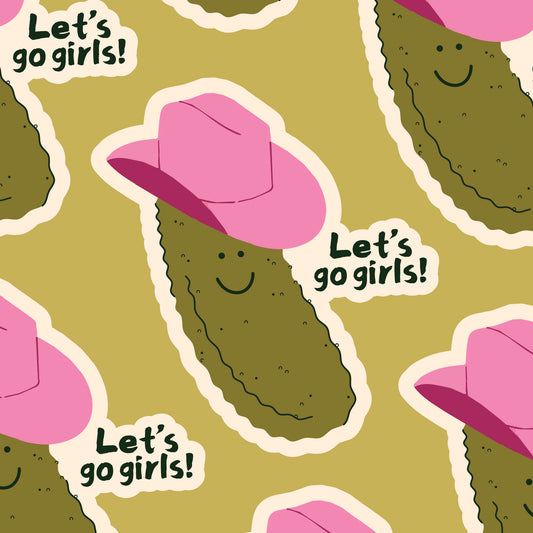 Pickle Pink Cowgirl Hat Sticker